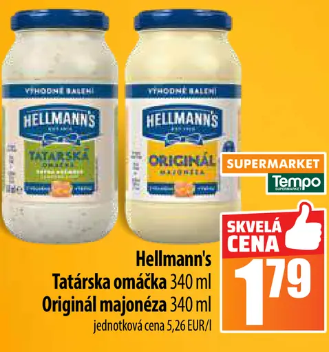 Hellmann’s Original majonéza a Tatárska omáčka
