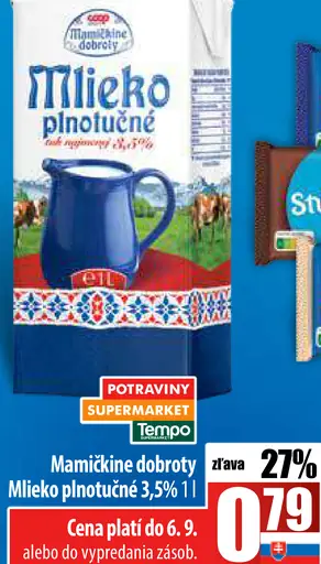 Mamičkine dobrotky Mlieko plnotučné