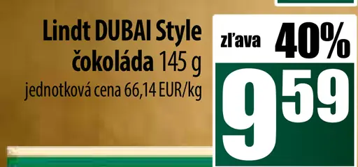 Lindt Čokoláda Dubai Style