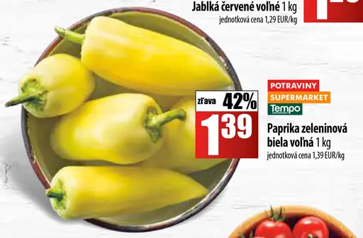Paprika zeleninová biela