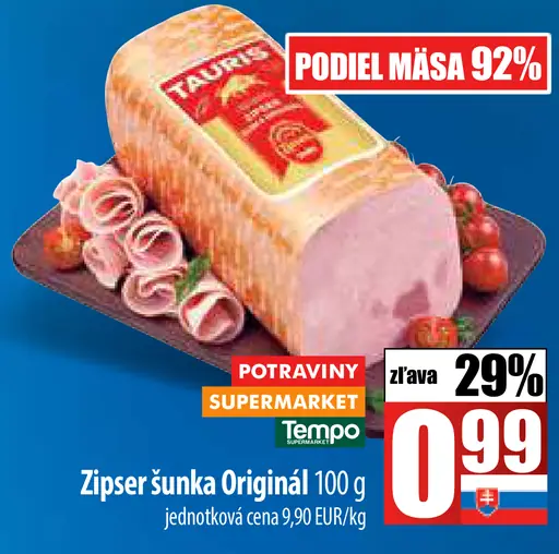 Tauris Zipser šunka originál
