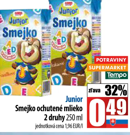Junior Smejko ochutené mlieko