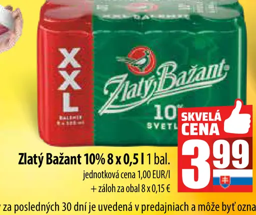 Zlatý Bažant Pivo plechovka