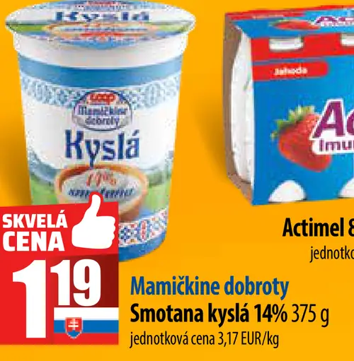 Mamčikné dobroty Smotana kyslá 14%