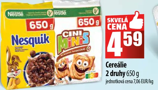 Nestlé Cini Minis / Nesquik cereálie