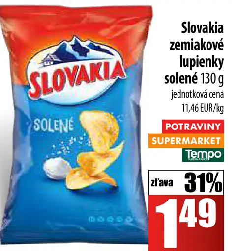 Slovakia zemiakové lupienky solené