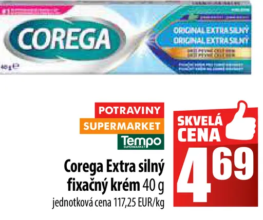 Corega fixačný krém extra silný