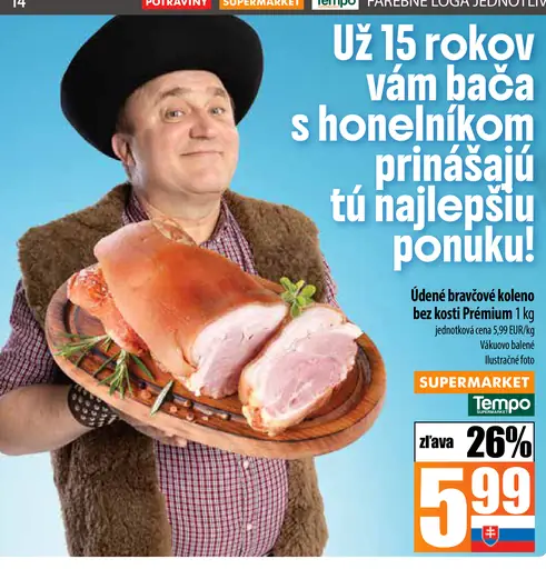 Údené bravčové koleno bez kosti prémium