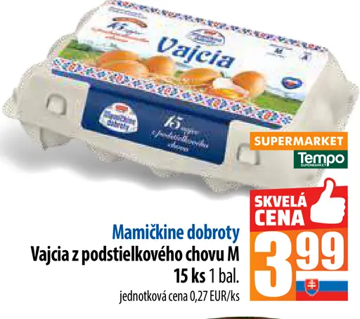 Mamičkine dobroty Vajcia z podstielkového chovu M