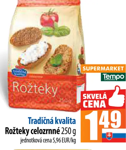 Tradičná kvalita Rožteky celozrnné