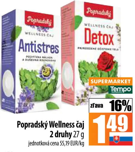 Popradský Wellness Čaj zázvor + baza