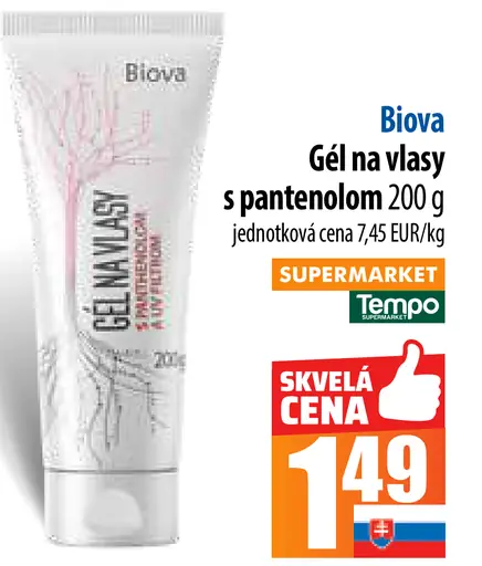 Biova Gél na vlasy s pantenolom