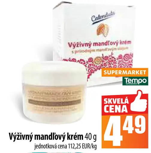 Výživný mandľový krém