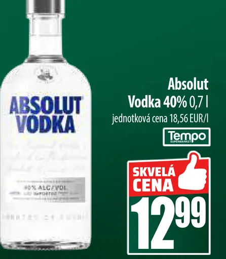 Absolut vodka 40 %