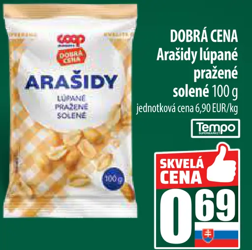 Coop Arašidy lúpané pražené solené