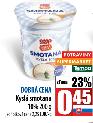 Kyslá smotana 10%