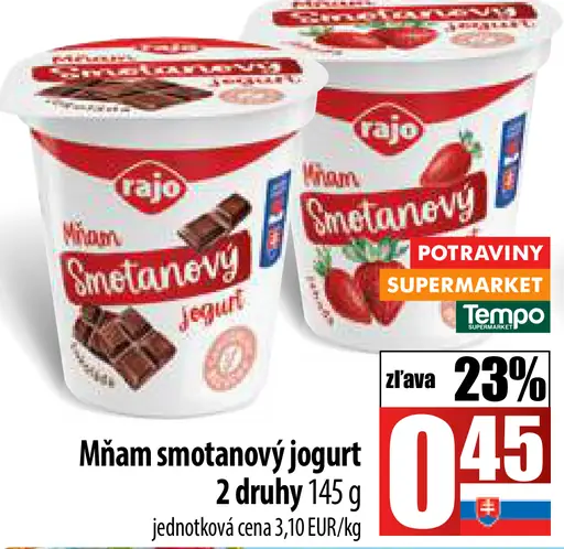 Mňam smotanový jogurt 2 druhy