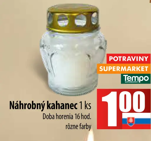 Náhrobný kahance 16 hodín