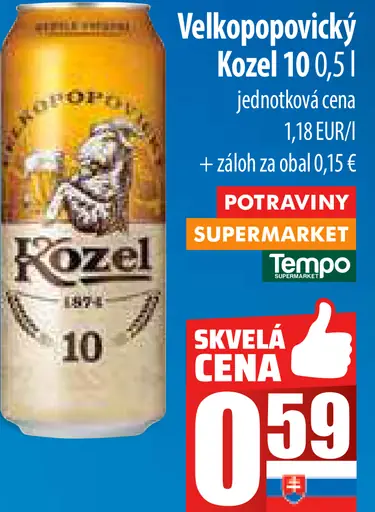 Velkopopovický Kozel plechovka