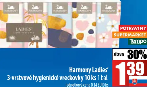 Harmony Ladies' hygienické vreckovky