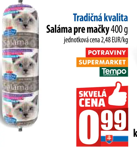 Tradičná kvalita Saláma pre mačky