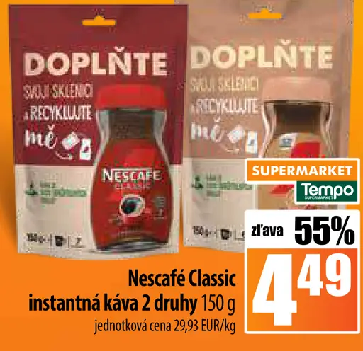 NESCAFÉ CLASSIC, instantná káva