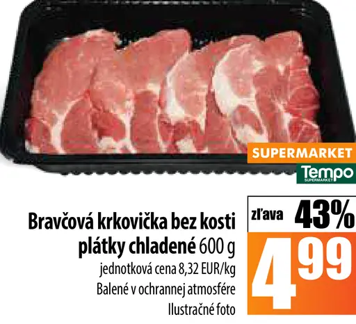 Bravčová krkovička bez kosti chladená
