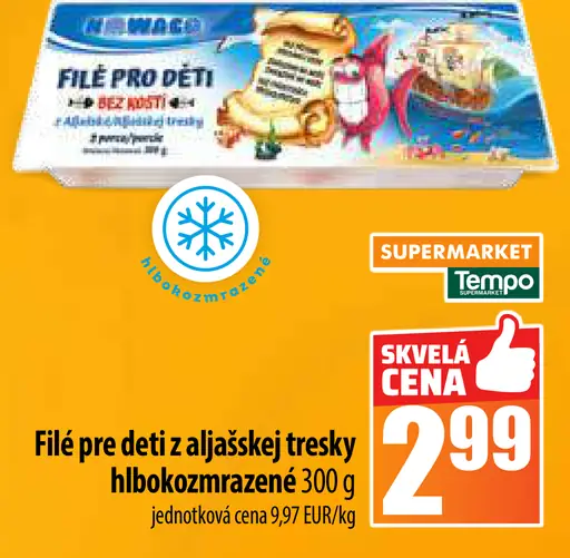 Filety pre deti z aljašskej tresky hlbokozmrazené