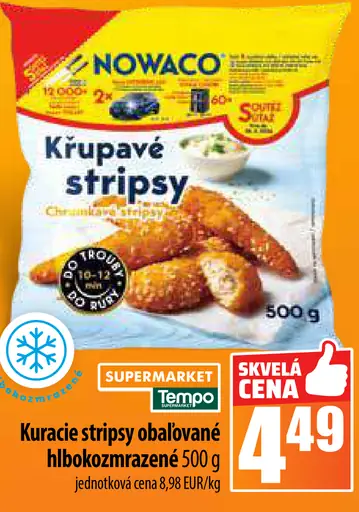 Nowaco kuracie stripy v bylinkovom masle obalované hlbokozmrazené