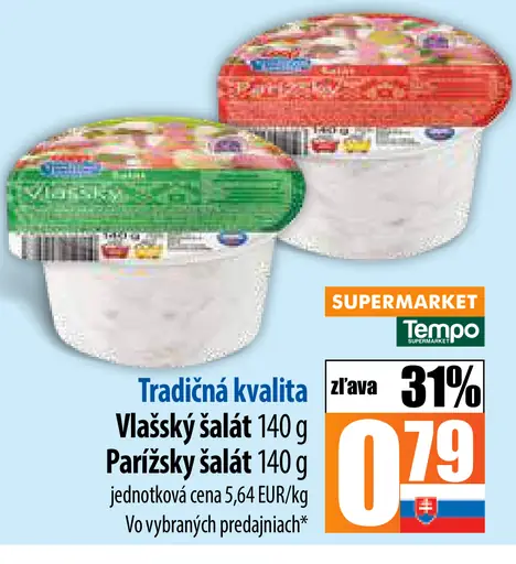 Tradičná kvalita Vlašský šalát Parížsky šalát