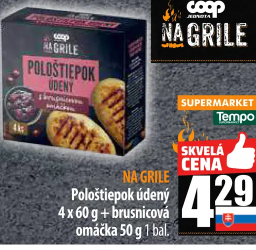 Coop Na Grile Pološtiepok údený s brusnicovou omáčkou