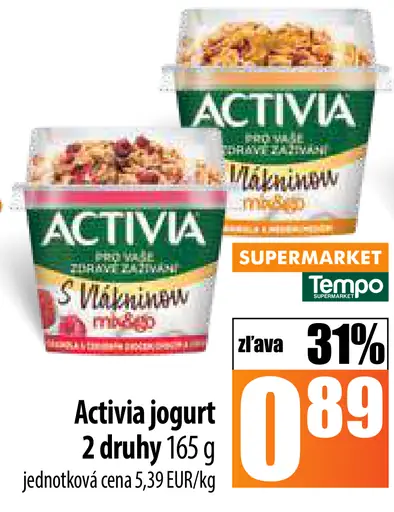Activia jogurt 2 druhy