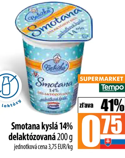 Rajo Smotana kyslá 14% delaktózovaná