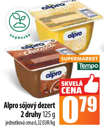 Alpro sójový dezert 2 druhy