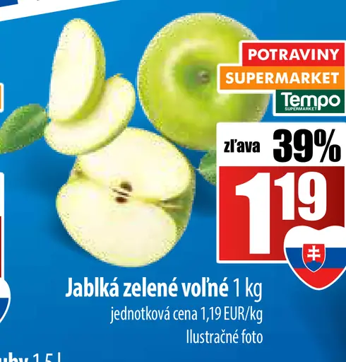 Jablká zelené voľné