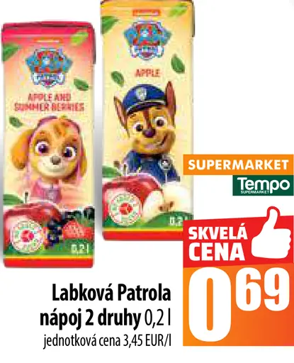 Labková Patroľa nápoje