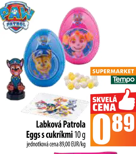 Labková Patroľa Eggs s cukríkmi
