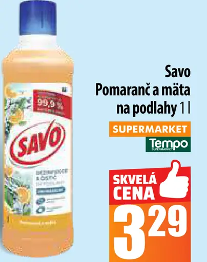 Savo Pomaranč a mäta na podlahy