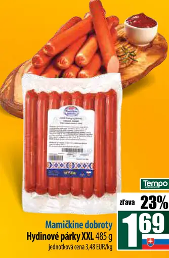 Mamičkine dobroty Hydinové párky XXL
