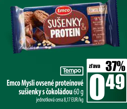 Emco Ovsené sušienky s čokoládou a proteínom