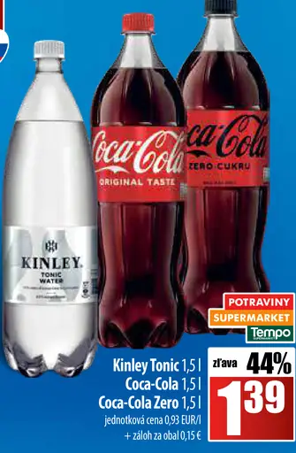 Coca-Cola, Kinley Tonic, Coca-Cola Zero