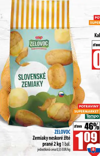 Zelovoc Zemiaky neskoré žlté prané