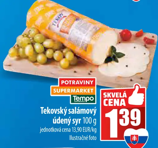 Tempo Tekovský salámový údený syr