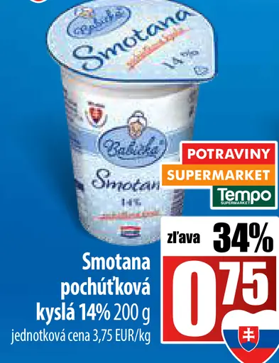 Smotana pochúťková kyslá 14%