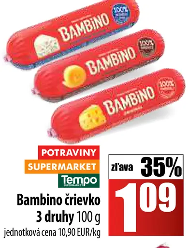 Bambino črievko 3 druhy