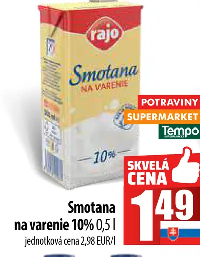 Rajo Smotana na varenie