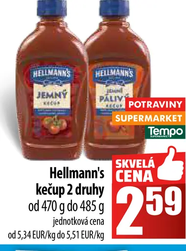 Hellmann's Kečup jemne štipľavý