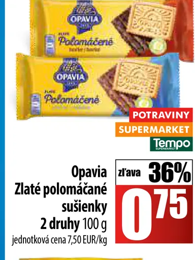 Opavia Zlaté Cereálne sušienky so škoricou