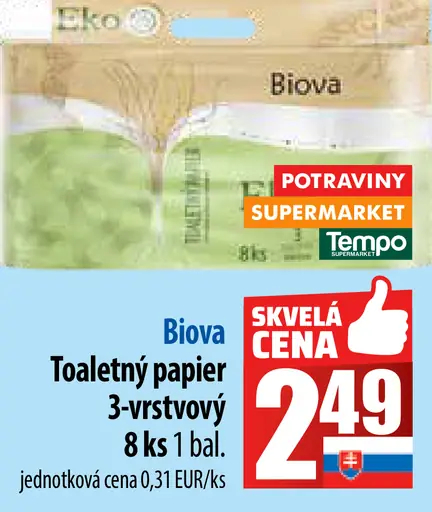 Biova Toaletný papier 3-vrstvový