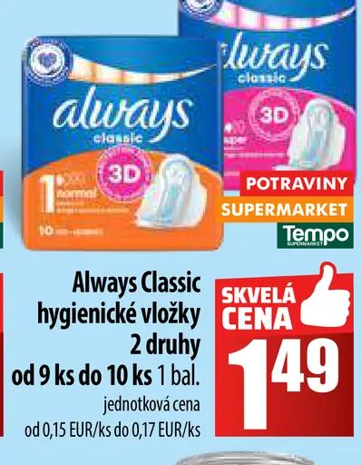 Always Classic hygienické vložky
